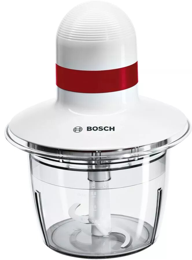 Чоппер измельчитель Bosch MMRP1000 0.8л. 400Вт белый/красный от компании F-MART - фото 1