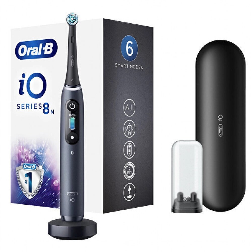 Электрическая зубная щетка Oral-B Vitality iO Series 8 черный от компании F-MART - фото 1