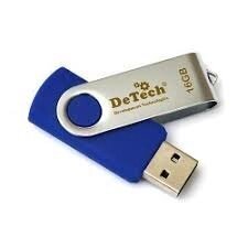 Флешка DeTech 128GB U3 USB 3.0 Swivel Blue от компании F-MART - фото 1