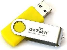 Флешка DeTech 128GB U3 USB 3.0 (Swivel Yellow) от компании F-MART - фото 1