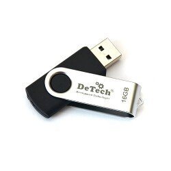 Флешка DeTech 32GB U3 USB 3.0 Swivel Black от компании F-MART - фото 1