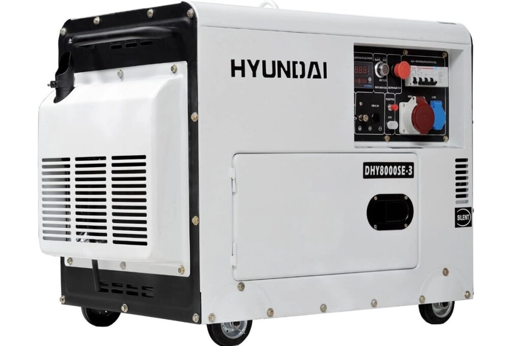 Генератор HYUNDAI DHY 8000SE-3  6кВА/4.8кВт, 220 В, 13 ч., дизель от компании F-MART - фото 1