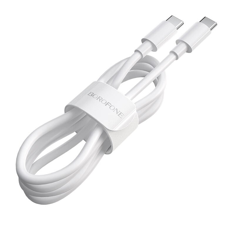Кабель Borofone USB-C to USB-C BX44 High-energy 100W 5A (2м) Белый от компании F-MART - фото 1