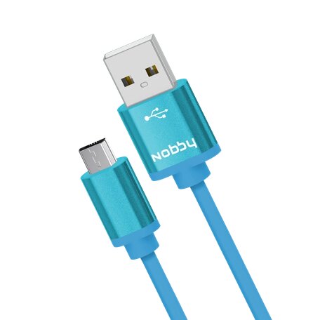 Кабель Nobby Practic USB - micro USB, 2.1A, длина 1,0 м, синий (NBP-DT-005B) от компании F-MART - фото 1
