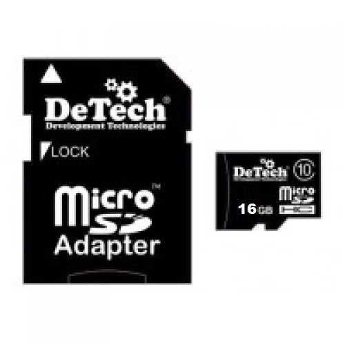 Карта памяти DeTech microSD MC-16Gb (C10 с адаптером) от компании F-MART - фото 1