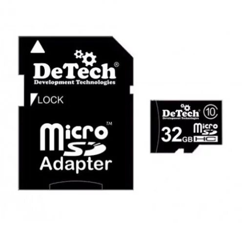 Карта памяти DeTech microSD MC-32GB+adapter class10 от компании F-MART - фото 1