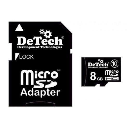 Карта памяти DeTech microSD MC-4Gb (C10 с адаптером) от компании F-MART - фото 1