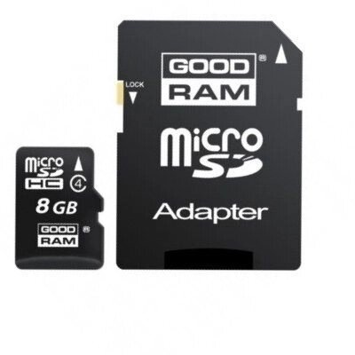 Карта памяти GOODRAM 8 GB microSDHC class 4+SD Adapter M40A-0080R11 от компании F-MART - фото 1