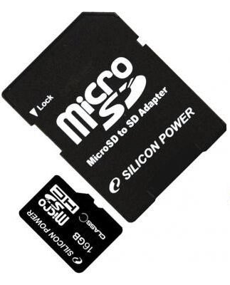 Карта памяти Silicon Power MicroSDHC 32GB Class 4 + adapter (SP032GBSTH004V10-SP) от компании F-MART - фото 1