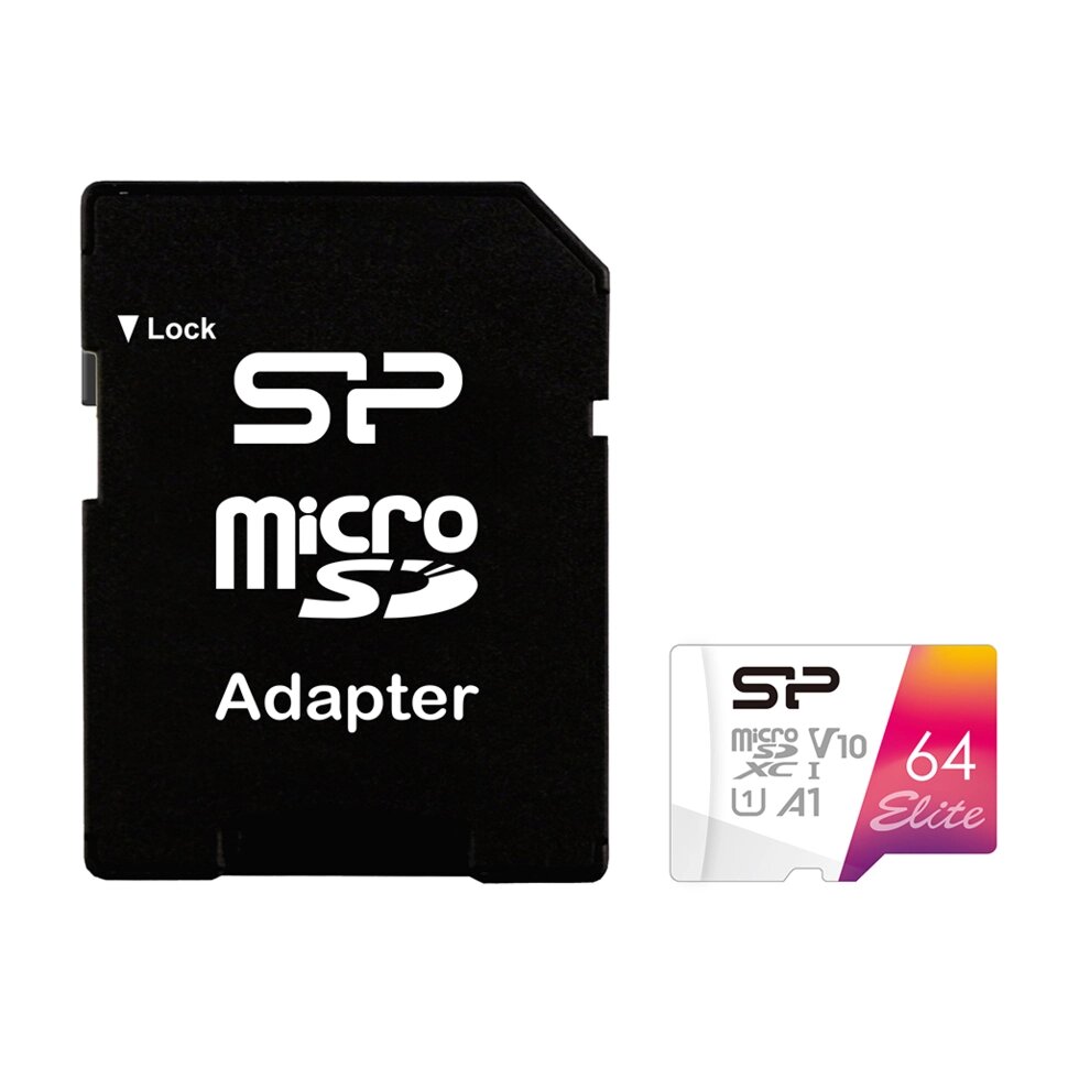 Карта памяти SiliconPower Elite microSDXC 64GB (Class 10) с адаптером (SP064GBSTXBV1V20SP) от компании F-MART - фото 1