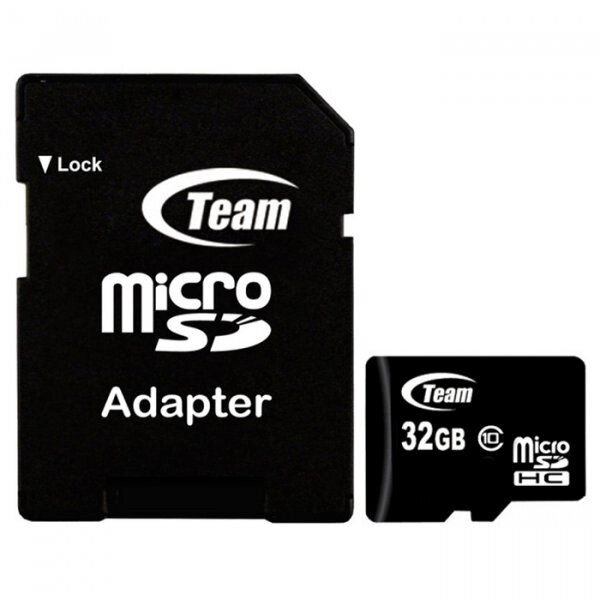 Карта памяти TEAM 32 GB microSDHC Class 10 + SD Adapter TUSDH32GCL1003 от компании F-MART - фото 1