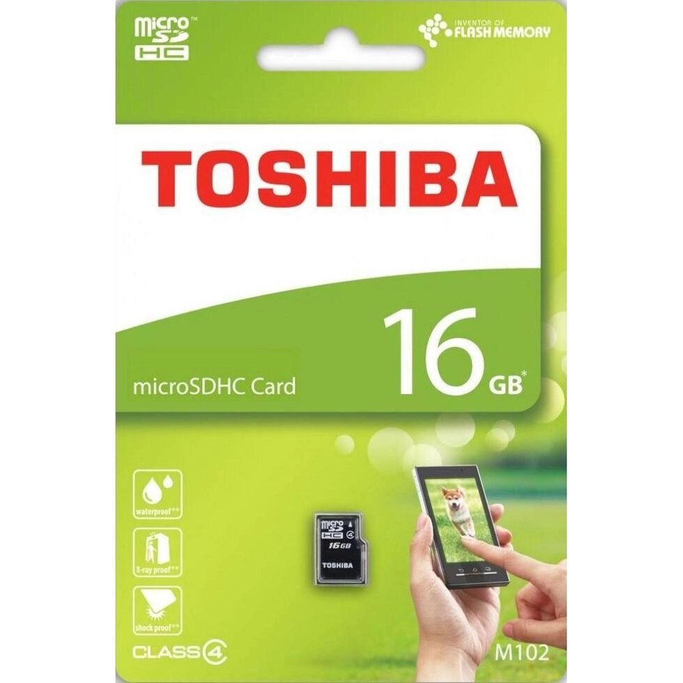 Карта памяти Toshiba 16 GB microSDHC class 4 от компании F-MART - фото 1