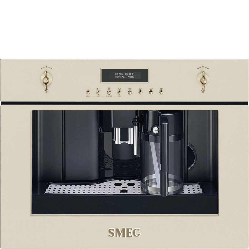 Кофемашина SMEG CMS8451P кремовый, фурнитура латунная от компании F-MART - фото 1