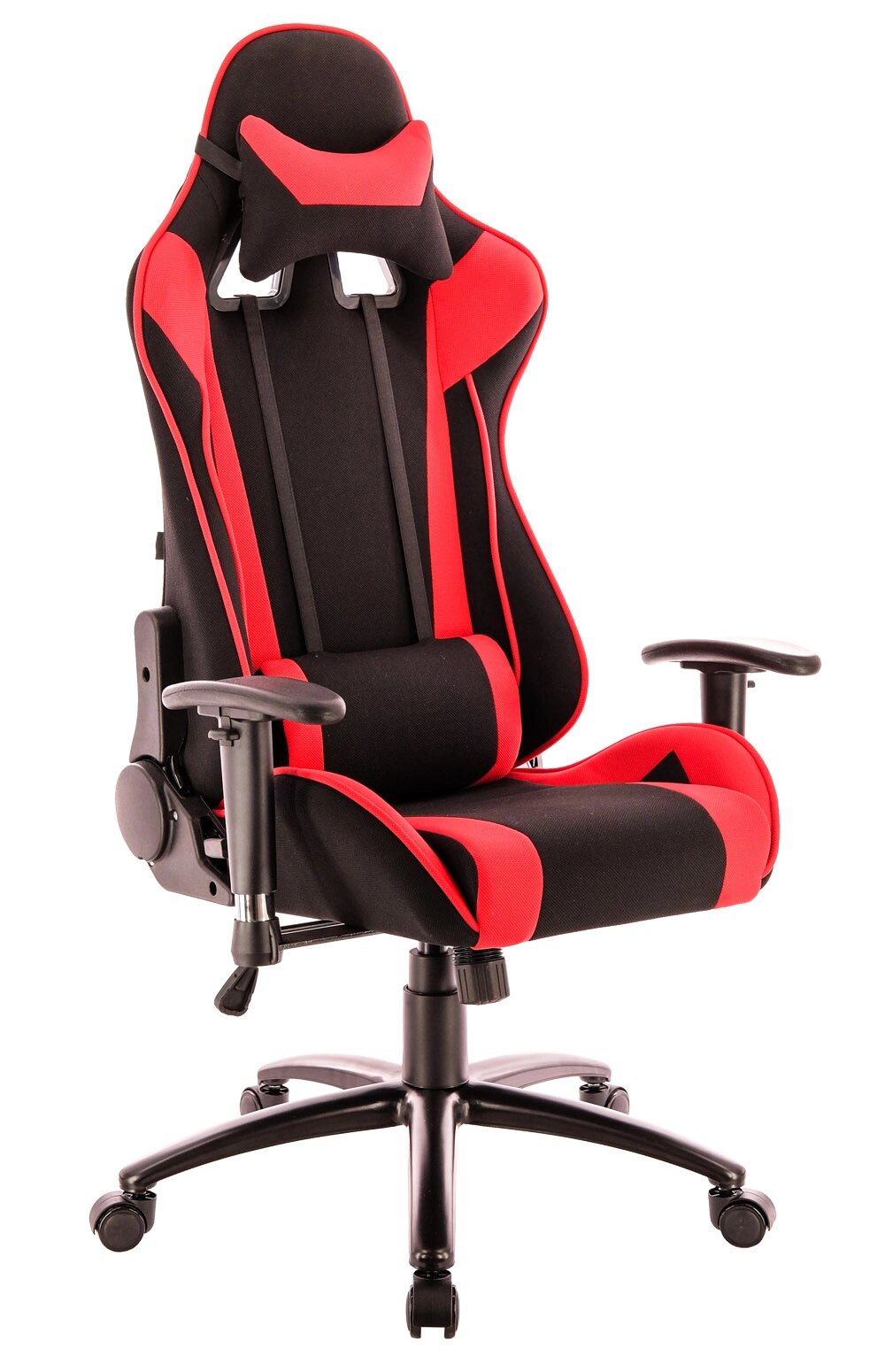 Кресло EVERPROF Lotus S4 ткань чёрный с красным (1204299) от компании F-MART - фото 1