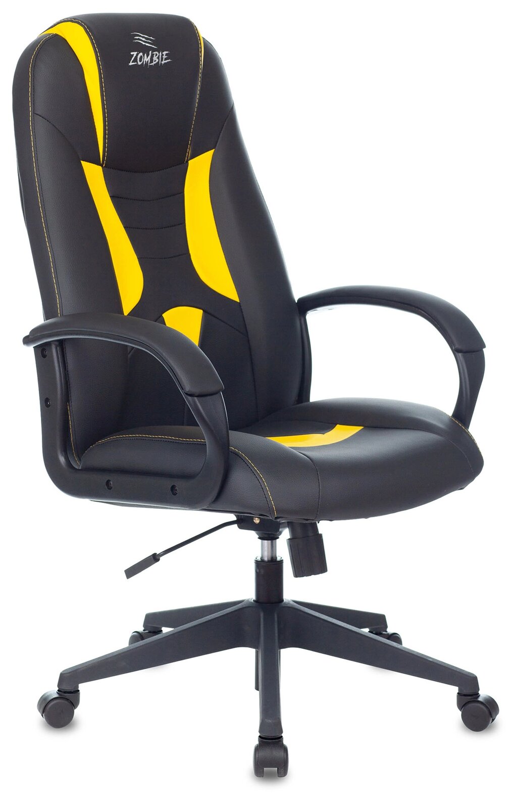 Кресло игровое Бюрократ ZOMBIE 8 черный/желтый (1583540) от компании F-MART - фото 1