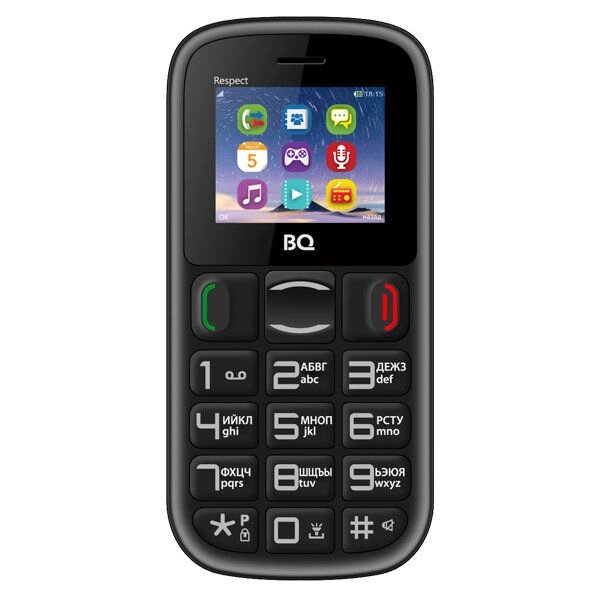 Мобильный телефон BQ BQ-1800 Respect (black/red) от компании F-MART - фото 1
