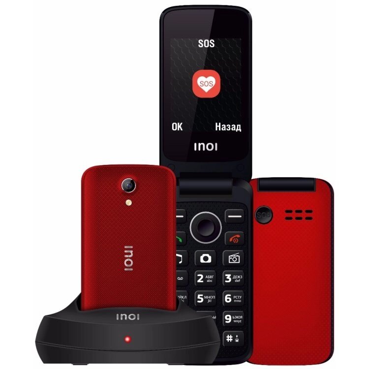Мобильный телефон INOI 247B + док-станция, Red от компании F-MART - фото 1