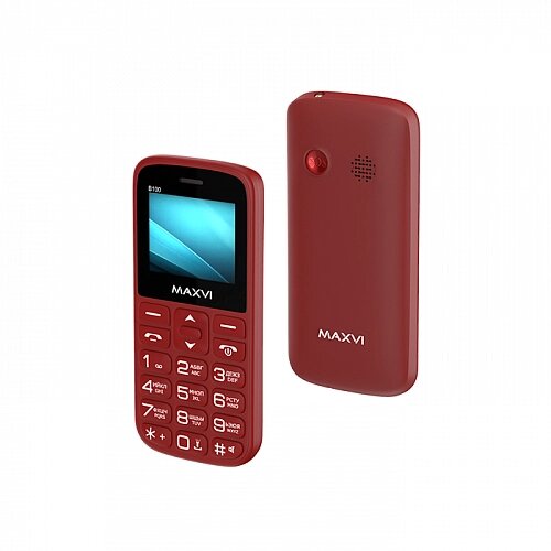 Мобильный телефон Maxvi B100 Wine Red от компании F-MART - фото 1