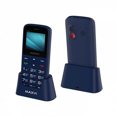 Мобильный телефон Maxvi B100ds Blue (с док-станцией) от компании F-MART - фото 1