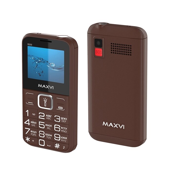 Мобильный телефон Maxvi B200 Brown от компании F-MART - фото 1