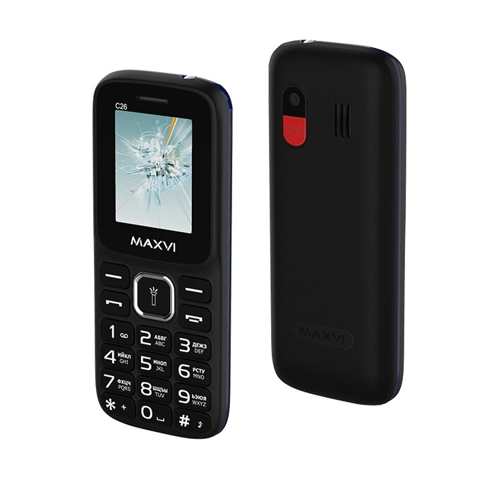Мобильный телефон Maxvi C26 Black/Blue от компании F-MART - фото 1