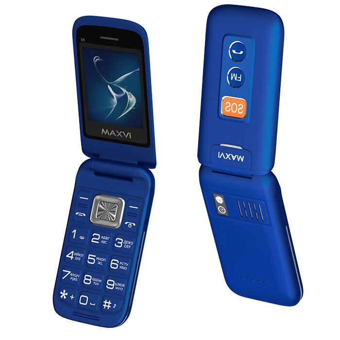 Мобильный телефон Maxvi E5 Blue от компании F-MART - фото 1
