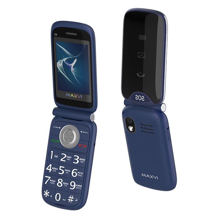Мобильный телефон Maxvi E6 Blue от компании F-MART - фото 1