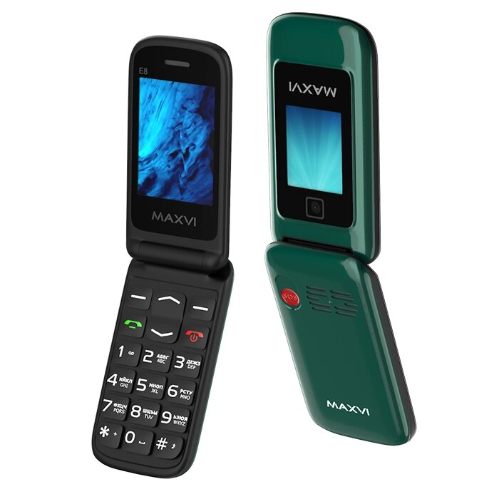 Мобильный телефон Maxvi E8 Green от компании F-MART - фото 1