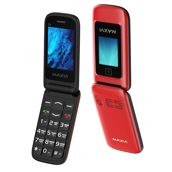 Мобильный телефон Maxvi E8 Red от компании F-MART - фото 1