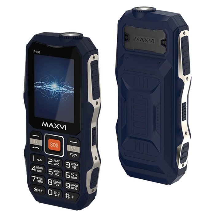 Мобильный телефон Maxvi P100 Blue от компании F-MART - фото 1