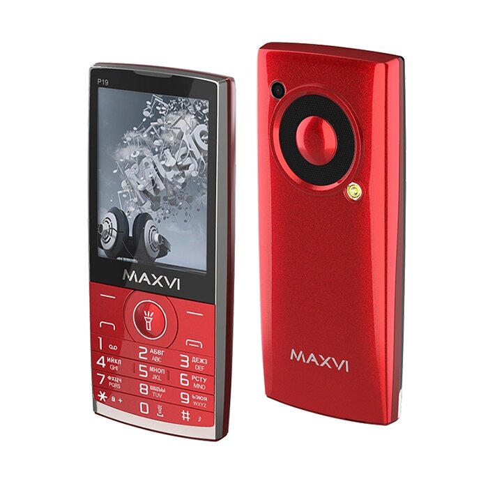 Мобильный телефон Maxvi P19 Wine-Red от компании F-MART - фото 1