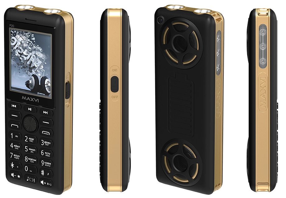 Мобильный телефон MAXVI P20 Black/Gold от компании F-MART - фото 1