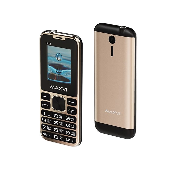 Мобильный телефон MAXVI X12 Metallic Gold от компании F-MART - фото 1