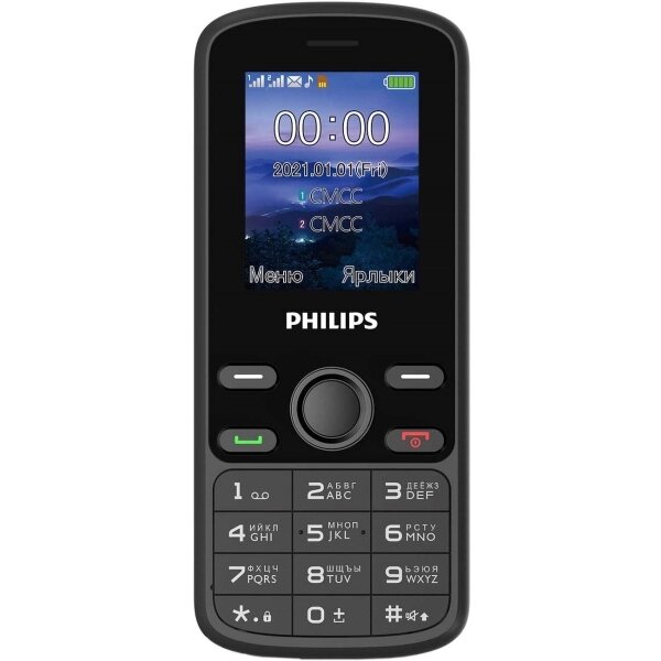 Мобильный телефон Philips E111 Black от компании F-MART - фото 1
