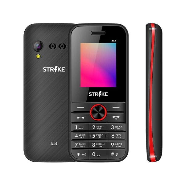 Мобильный телефон Strike A14 Black/Red от компании F-MART - фото 1