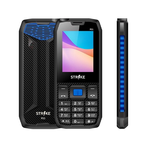 Мобильный телефон Strike P21 Black/Blue от компании F-MART - фото 1