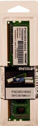 Модуль памяти DDR3 8 ГБ Patriot PSD38G16002***; 12800 MБ/с; 1600 МГц; RET от компании F-MART - фото 1