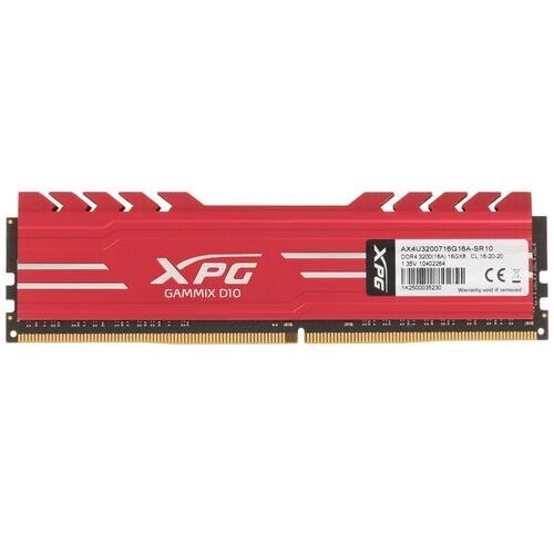 Модуль памяти DDR4 16 ГБ A-Data XPG GAMMIX D10 (AX4U3200716G16A-SR10***); 25600 MБ/с; 3200 МГц; радиаторы; RET от компании F-MART - фото 1