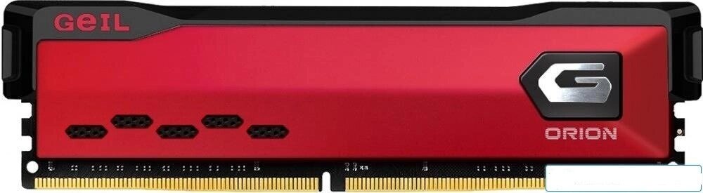 Модуль памяти DDR4 8 ГБ Geil EVO Orion Red (GOR48GB3200C16BSC***); 25600 MБ/с; 3200 МГц; радиаторы; RET от компании F-MART - фото 1