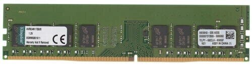 Модуль памяти DDR4 8 ГБ Kingston (KVR24N17S8/8***); 19200 MБ/с; 2400 МГц; RET от компании F-MART - фото 1