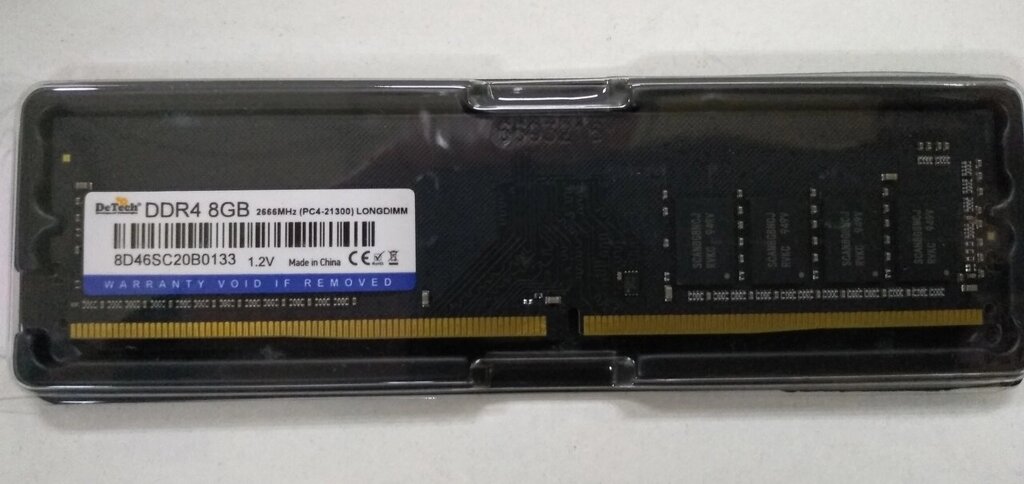 Модуль памяти DeTech DDR4 8Gb 2666MHz (PC4-21300) LONGDIMM от компании F-MART - фото 1