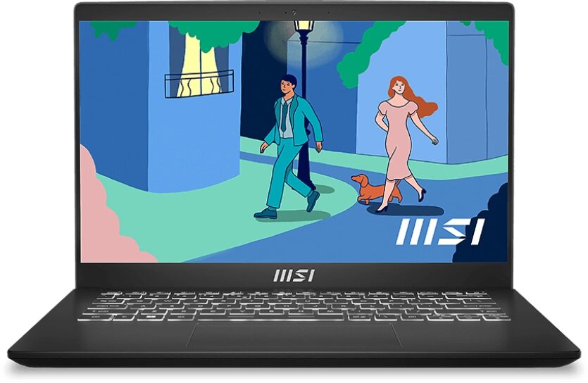 Ноутбук 14" MSI Modern 14 C5M-010XRU [9S7-14JK12-010] IPS FullHD/Ryzen 5-5625U/16/SSD512Gb/AMD Radeon/Free DOS черный от компании F-MART - фото 1