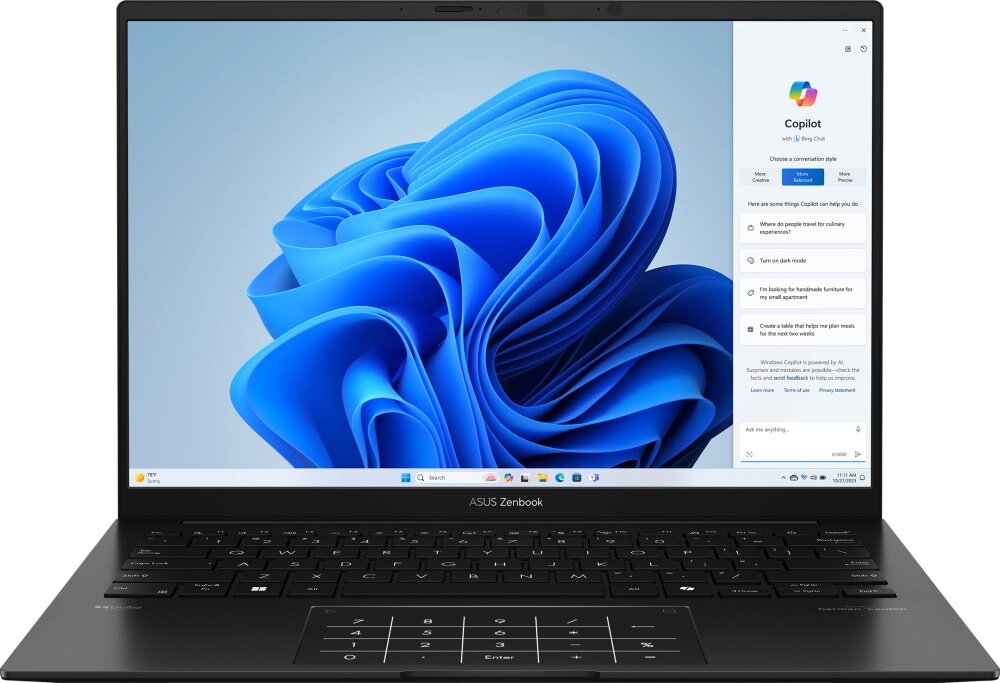 Ноутбук Asus Zenbook 14 UM3402YA-KP854 Ryzen 5 7430U 16Gb SSD512Gb AMD Radeon 14" IPS WQXGA (2560x1600) noOS black WiFi от компании F-MART - фото 1