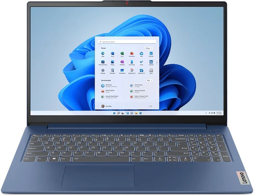 Ноутбук Lenovo IP3 Slim 15IAH8 (QWERTY/RUS) 15.6" FHD, Intel Core i5-12450H, 8Gb, 512Gb SSD, no ODD, no OS, синий (83ER0 от компании F-MART - фото 1