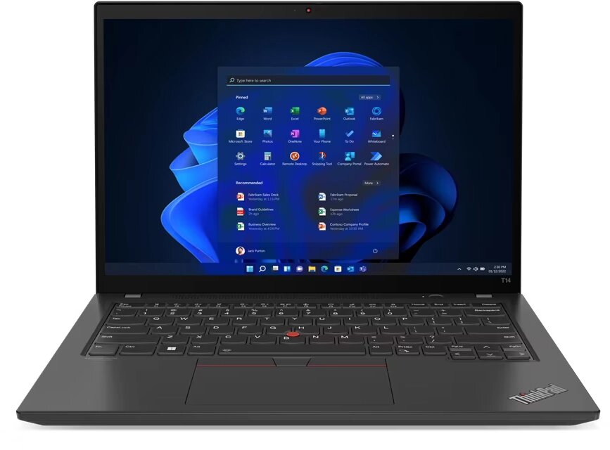 Ноутбук Lenovo ThinkPad T14 Gen 3 i5-1235U 8Gb SSD 512Gb Intel UHD Graphics 14 WUXGA IPS Cam 39.3Вт*ч No OS Черный от компании F-MART - фото 1