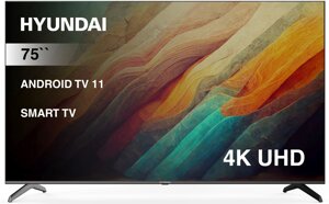 Телевизор Hyundai H-LED75BU7006 Smart Android TV Frameless черный/4K Ultra HD/DVB-T/60Hz/DVB