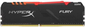 Модуль памяти DDR4 16 ГБ Kingston HyperX FURY RGB (HX426C16FB3A/16***); 21300 MБ/с; 2666 МГц; радиаторы; RET