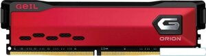 Модуль памяти DDR4 8 ГБ Geil EVO Orion Red (GOR48GB3200C16BSC***); 25600 MБ/с; 3200 МГц; радиаторы; RET