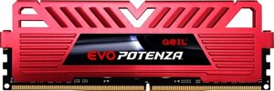 Модуль памяти DDR4 16 ГБ Geil Evo Potenza (GPR416GB3200C16BSC***); 25600 MБ/с; 3200 МГц; радиаторы; RET