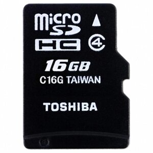 Карта памяти Toshiba 16 GB microSDHC class 4 + SD adapter